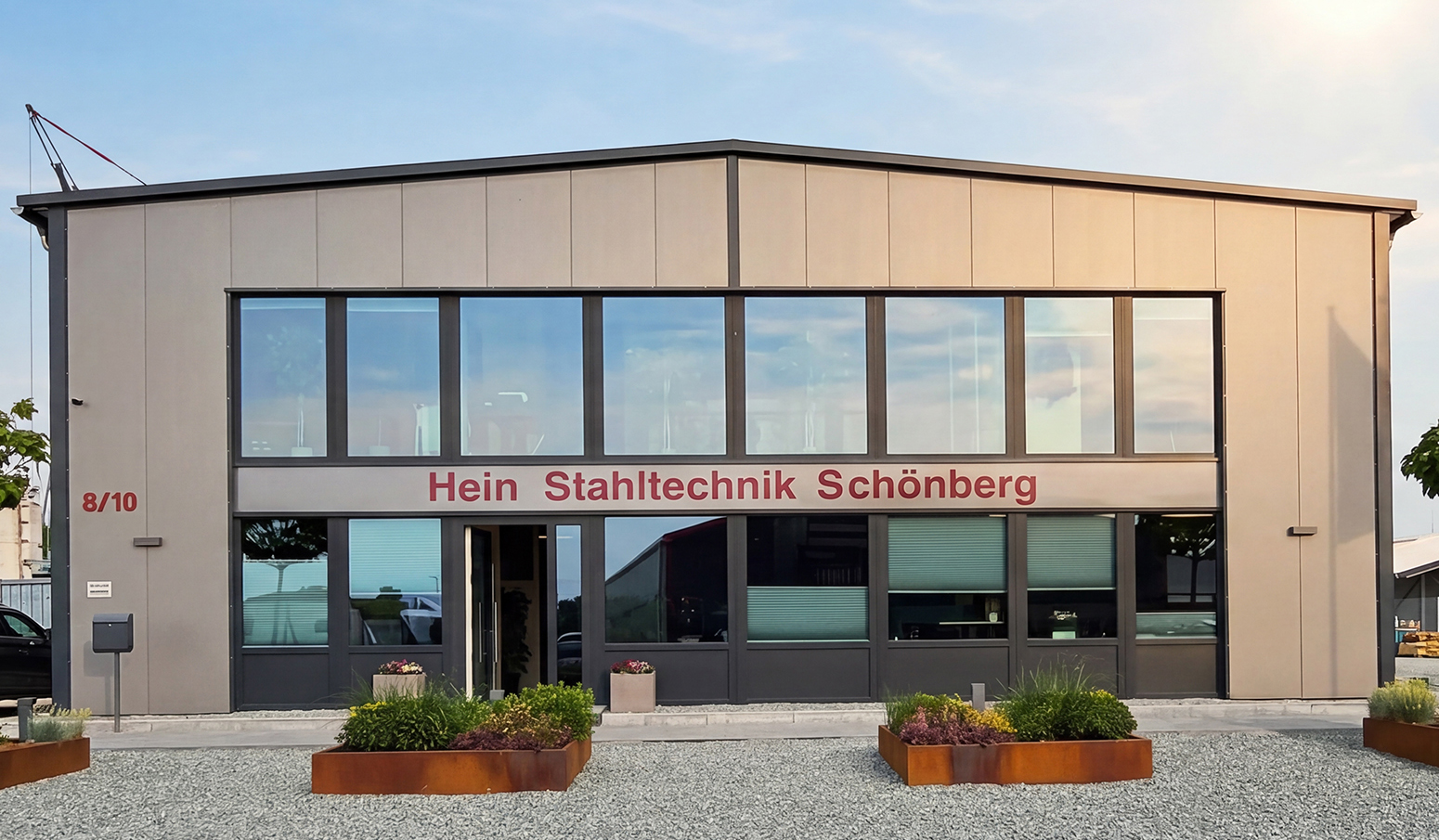 Eine Aufnahme des Firmengebäudes der Hein Stahltechnik GmbH & Co. KG